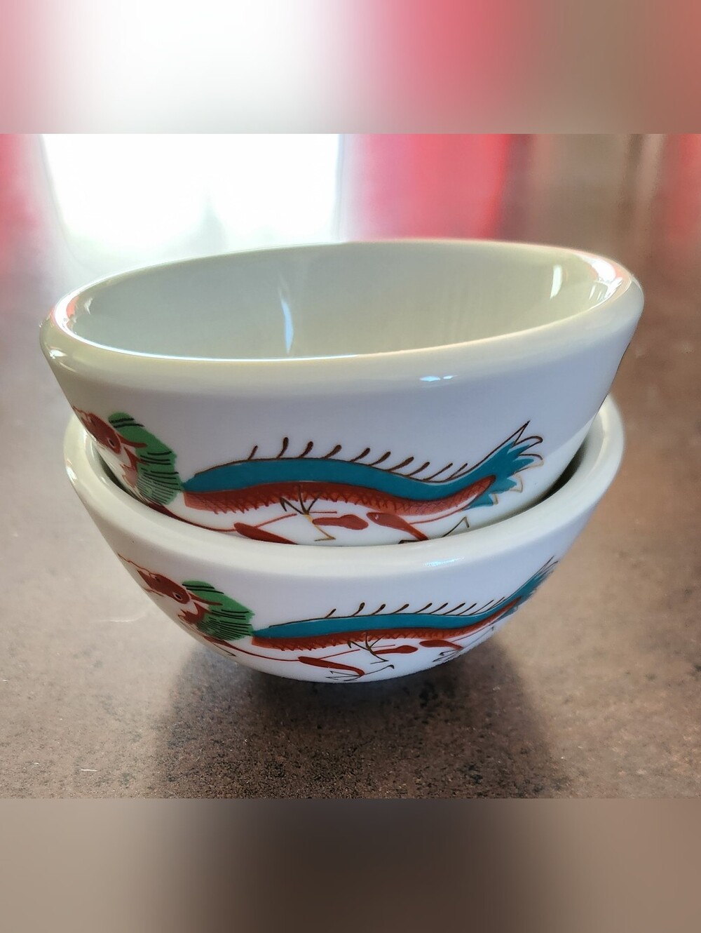 Vintage Lot of 2 Chinese Restaurant Ware Ceramic Rice Cups